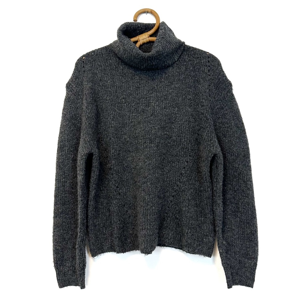 Topshop | Grey Fuzzy Knit‎ Turtleneck Sweater Size M / US 8-10